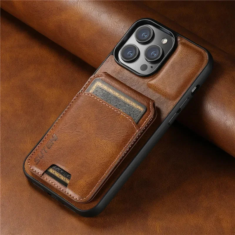 Luxury Wallet Phone Case Card Holder Leather Magnetic Pocket Cover