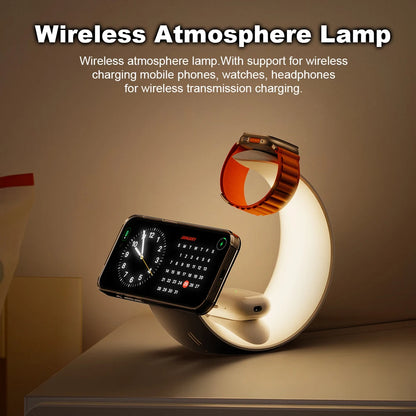 4-in-1 Magnetic Wireless Charger | 15W Fast Charging Desk Lamp