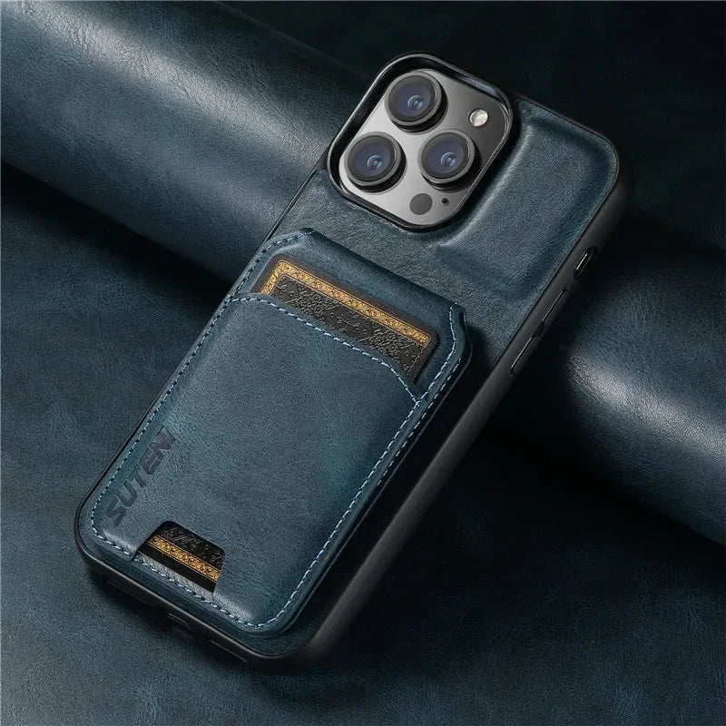 Luxury Wallet Phone Case Card Holder Leather Magnetic Pocket Cover