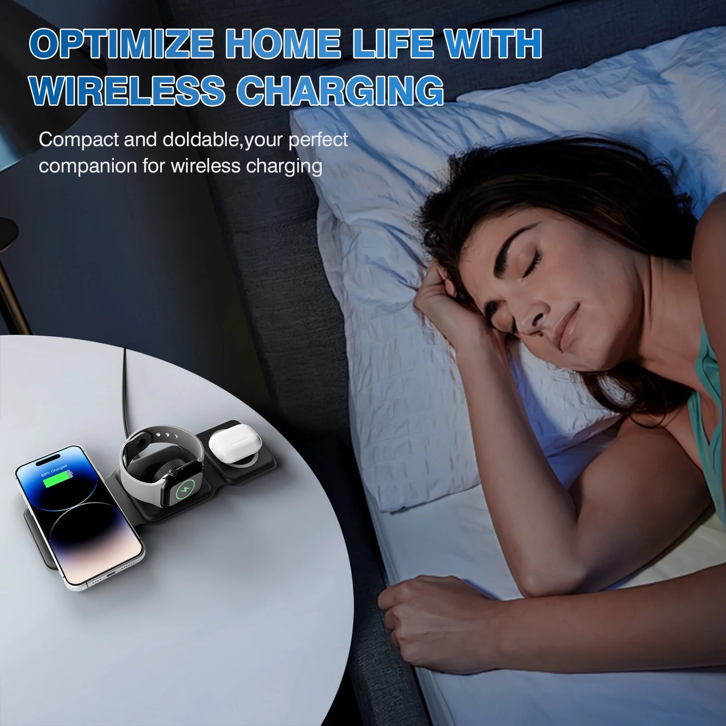 Magnetic Wireless Charger 3 In 1 Travel Charging