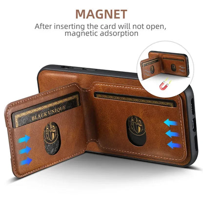Luxury Wallet Phone Case Card Holder Leather Magnetic Pocket Cover
