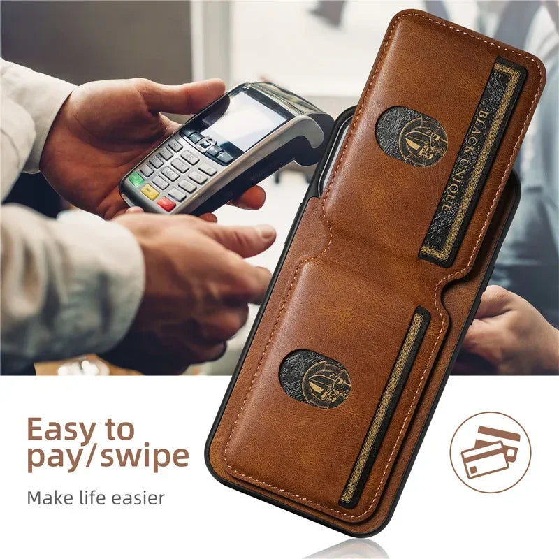 Luxury Wallet Phone Case Card Holder Leather Magnetic Pocket Cover