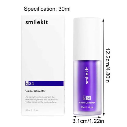 Whitening Toothpaste SmileKit Oral Care Teeth Whitening Dental Health Fresh Breath Stain Removal Toothpaste Tube Purple Toothpaste Teeth and Gums Dental Hygiene Bright Smile Oral Hygiene Dental Products Toothpaste Brand