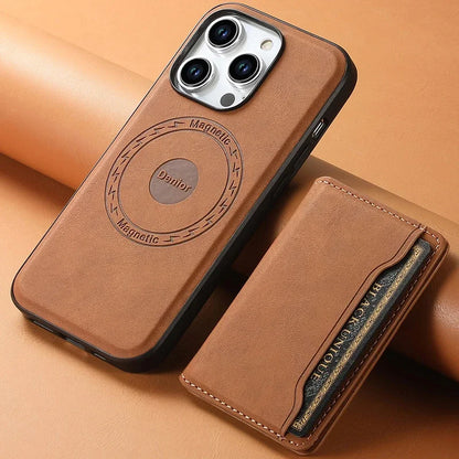 2-in-1 PU Leather Wallet Case | Magnetic Card Holder for iPhone 17