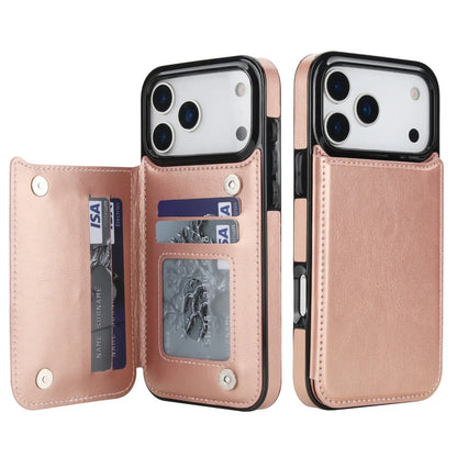 iPhone 17 Pro Max Wallet Case | Faux Leather Magnetic Kickstand Cover