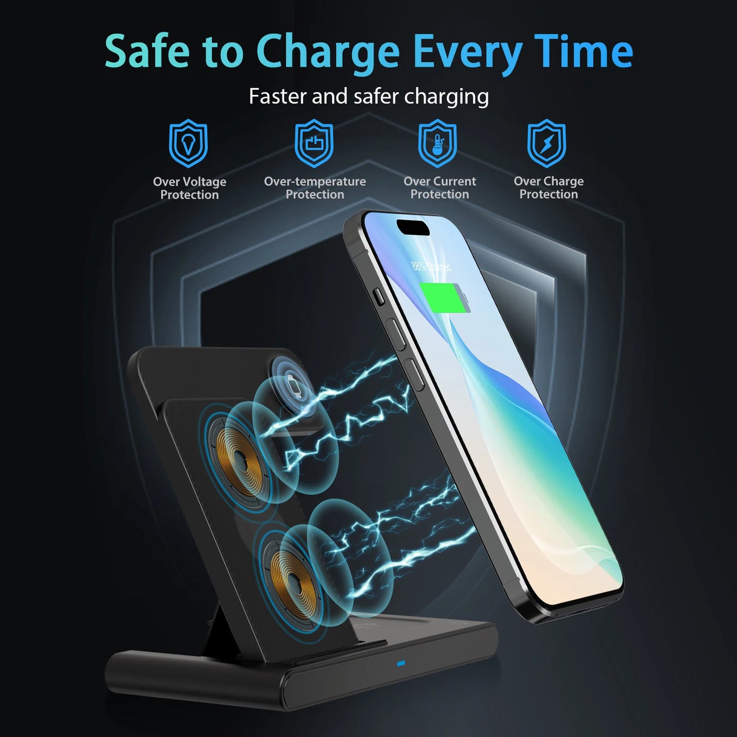 3-in-1 Magnetic Wireless Charger | 18W Foldable Fast Charging Pad