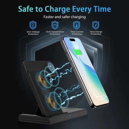 3-in-1 Magnetic Wireless Charger | 18W Foldable Fast Charging Pad