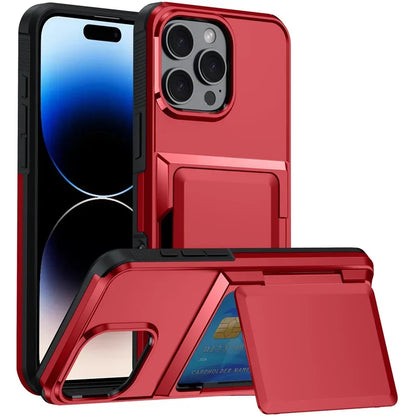 Card Wallet Phone Case | Shockproof Flip Stand Cover for iPhone 11–16