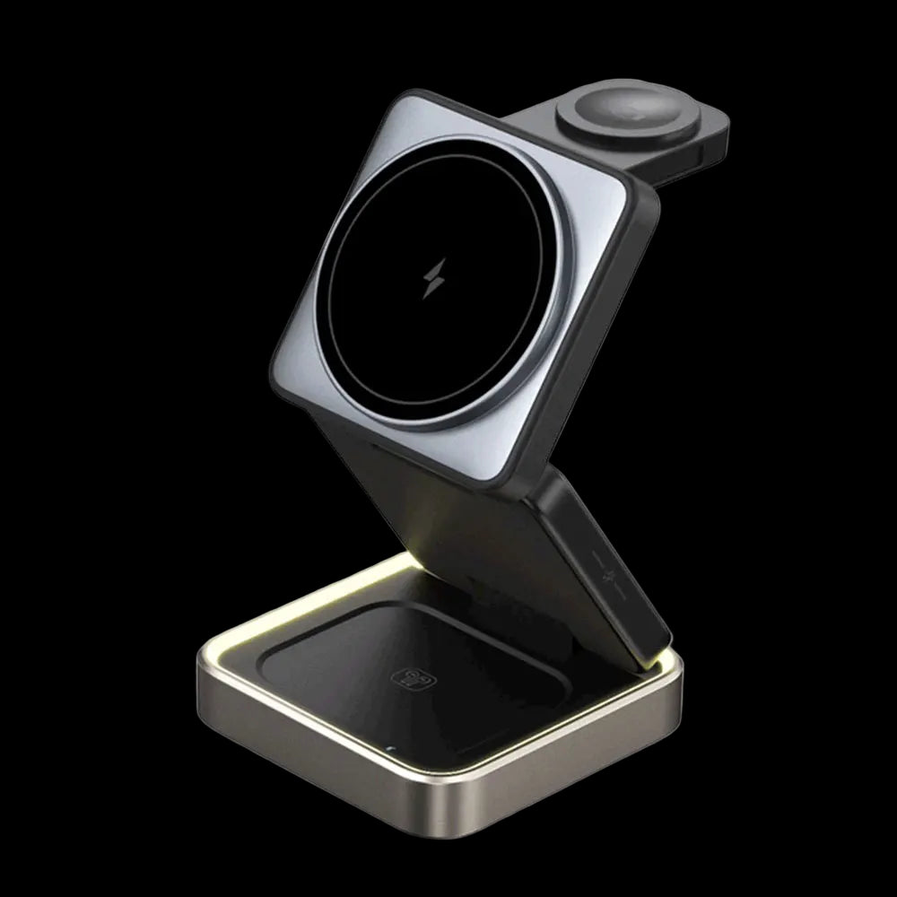 3-in-1 Foldable Wireless Charger | 15W Fast Magnetic Charging Station