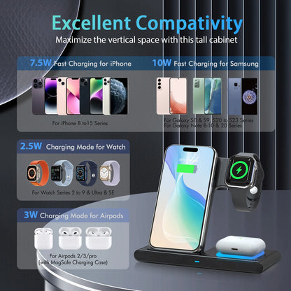 3-in-1 Magnetic Wireless Charger | 18W Foldable Fast Charging Pad