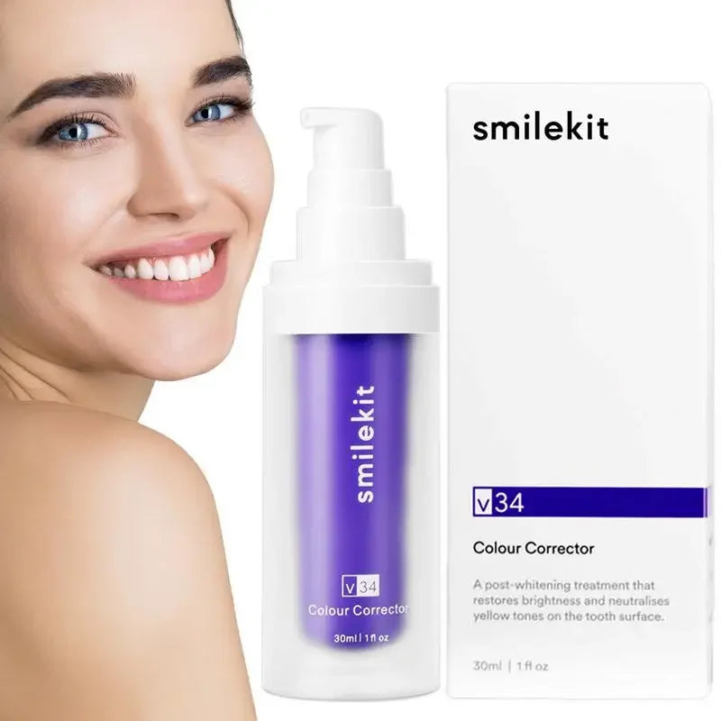 Whitening Toothpaste SmileKit Oral Care Teeth Whitening Dental Health Fresh Breath Stain Removal Toothpaste Tube Purple Toothpaste Teeth and Gums Dental Hygiene Bright Smile Oral Hygiene Dental Products Toothpaste Brand