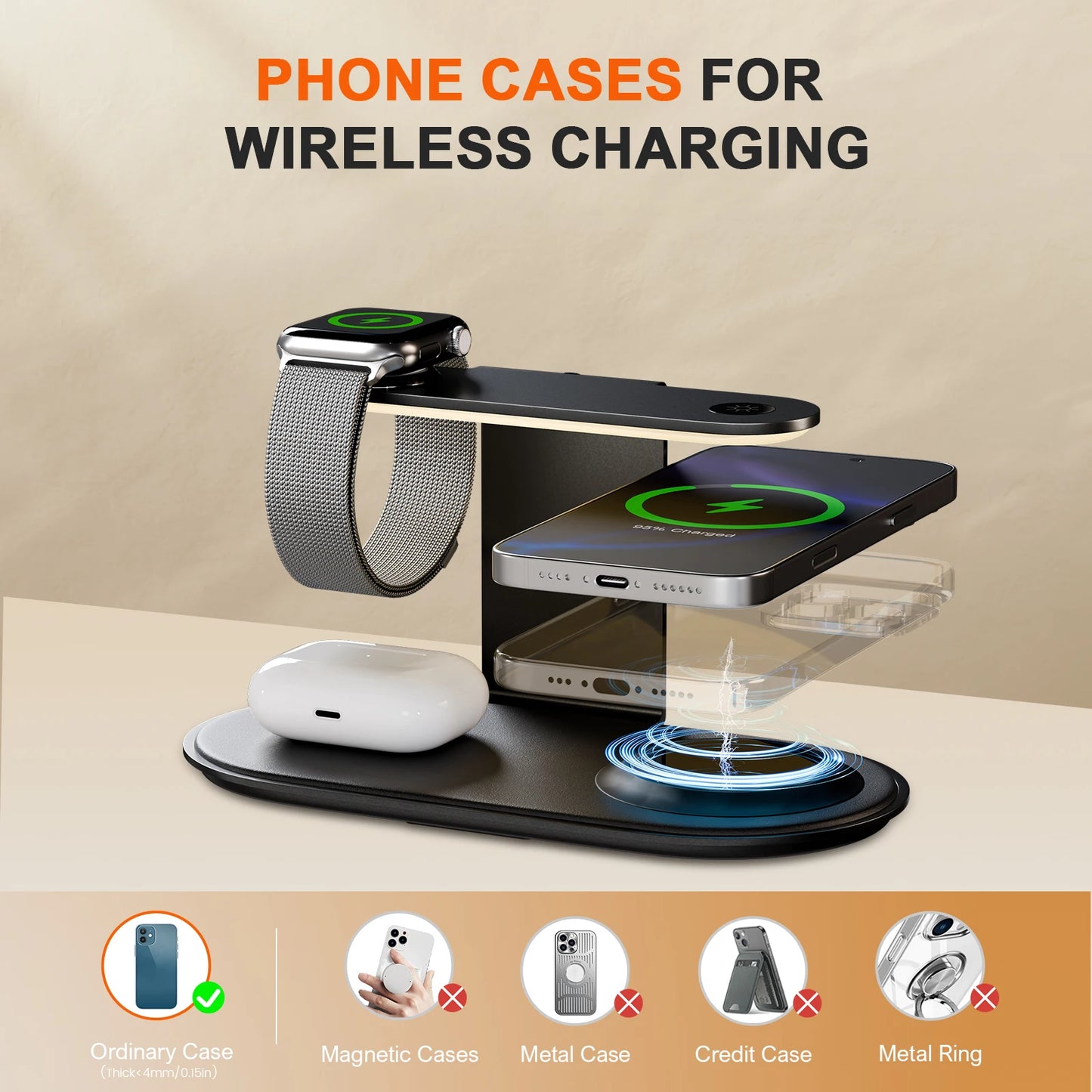 4-in-1 Magnetic Wireless Charger | 18W Fast Charging Station