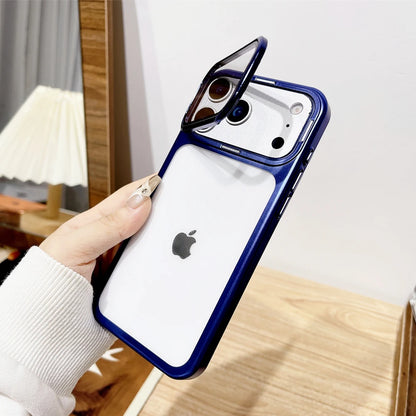Luxury Flip Stand Case | Transparent Armor Cover for iPhone 17 Pro Max