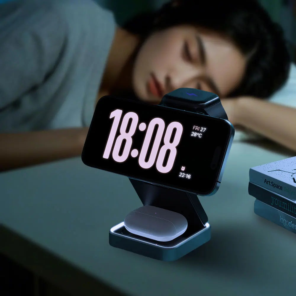 3-in-1 Foldable Wireless Charger | 15W Fast Magnetic Charging Station