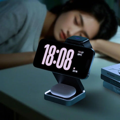 3-in-1 Foldable Wireless Charger | 15W Fast Magnetic Charging Station