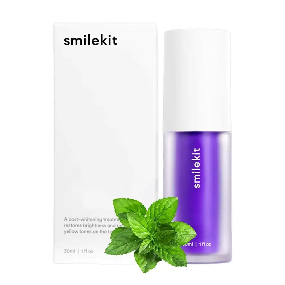 Whitening Toothpaste SmileKit Oral Care Teeth Whitening Dental Health Fresh Breath Stain Removal Toothpaste Tube Purple Toothpaste Teeth and Gums Dental Hygiene Bright Smile Oral Hygiene Dental Products Toothpaste Brand