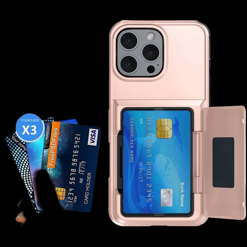 Card Wallet Phone Case | Shockproof Flip Stand Cover for iPhone 11–16