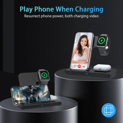 3-in-1 Magnetic Wireless Charger | 18W Foldable Fast Charging Pad