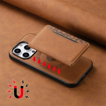 2-in-1 PU Leather Wallet Case | Magnetic Card Holder for iPhone 17