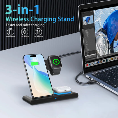 3-in-1 Magnetic Wireless Charger | 18W Foldable Fast Charging Pad