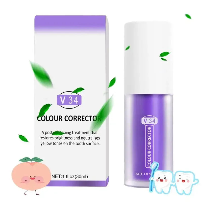 Whitening Toothpaste SmileKit Oral Care Teeth Whitening Dental Health Fresh Breath Stain Removal Toothpaste Tube Purple Toothpaste Teeth and Gums Dental Hygiene Bright Smile Oral Hygiene Dental Products Toothpaste Brand