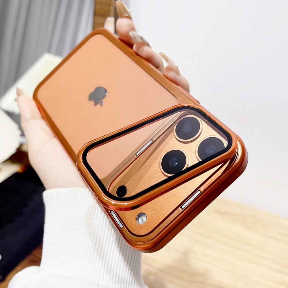 Luxury Flip Stand Case | Transparent Armor Cover for iPhone 17 Pro Max