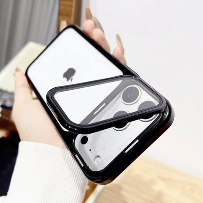 Luxury Flip Stand Case | Transparent Armor Cover for iPhone 17 Pro Max