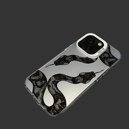 Black Snake, Laser Drop Resistant Color Silver, For iPhones 17