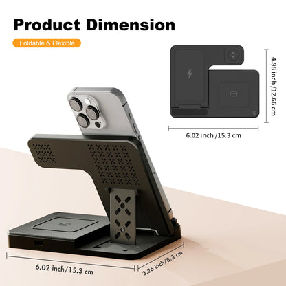 3-in-1 Magnetic Wireless Charger | 18W Foldable Fast Charging Station